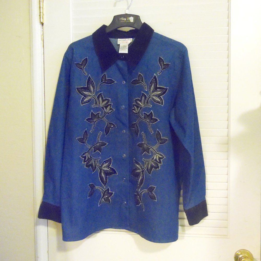 Victor Costa Embellished Jacket Size Large
